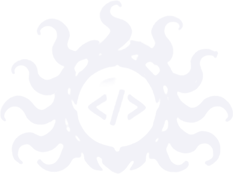 The CodeMonster silhouette mark: a one-color radial tentacle ring